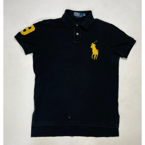 Polo Ralph Lauren Other - Polo Ralph Lauren Rugby Polo Shirt Men Adult Small Black Big Pony Yellow 3